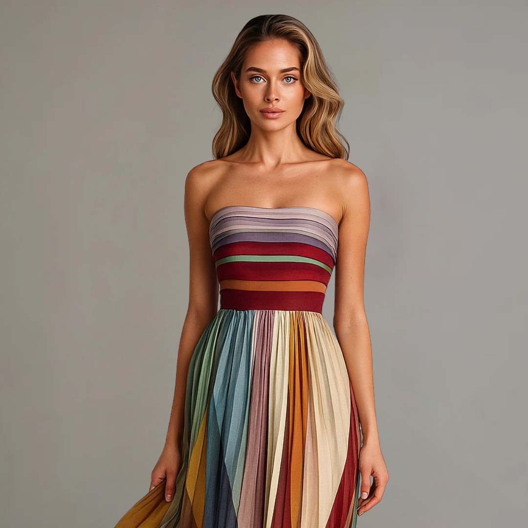 Nora | Women's Pleated Jewel Tone Maxi Dress - image 2