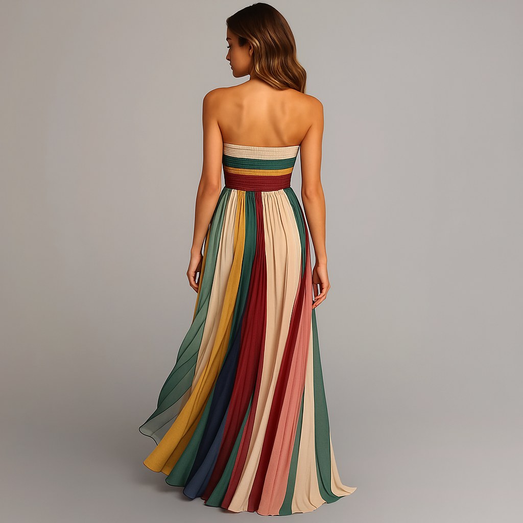 Nora | Women's Pleated Jewel Tone Maxi Dress - image 4