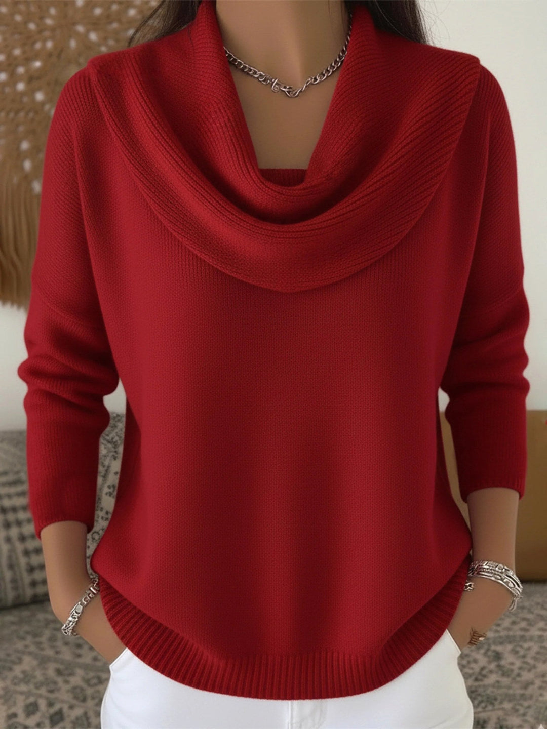 Odette | Women's Merino Wool Jumper, Cowl Neck Knit Jumper | The Dress Cellar