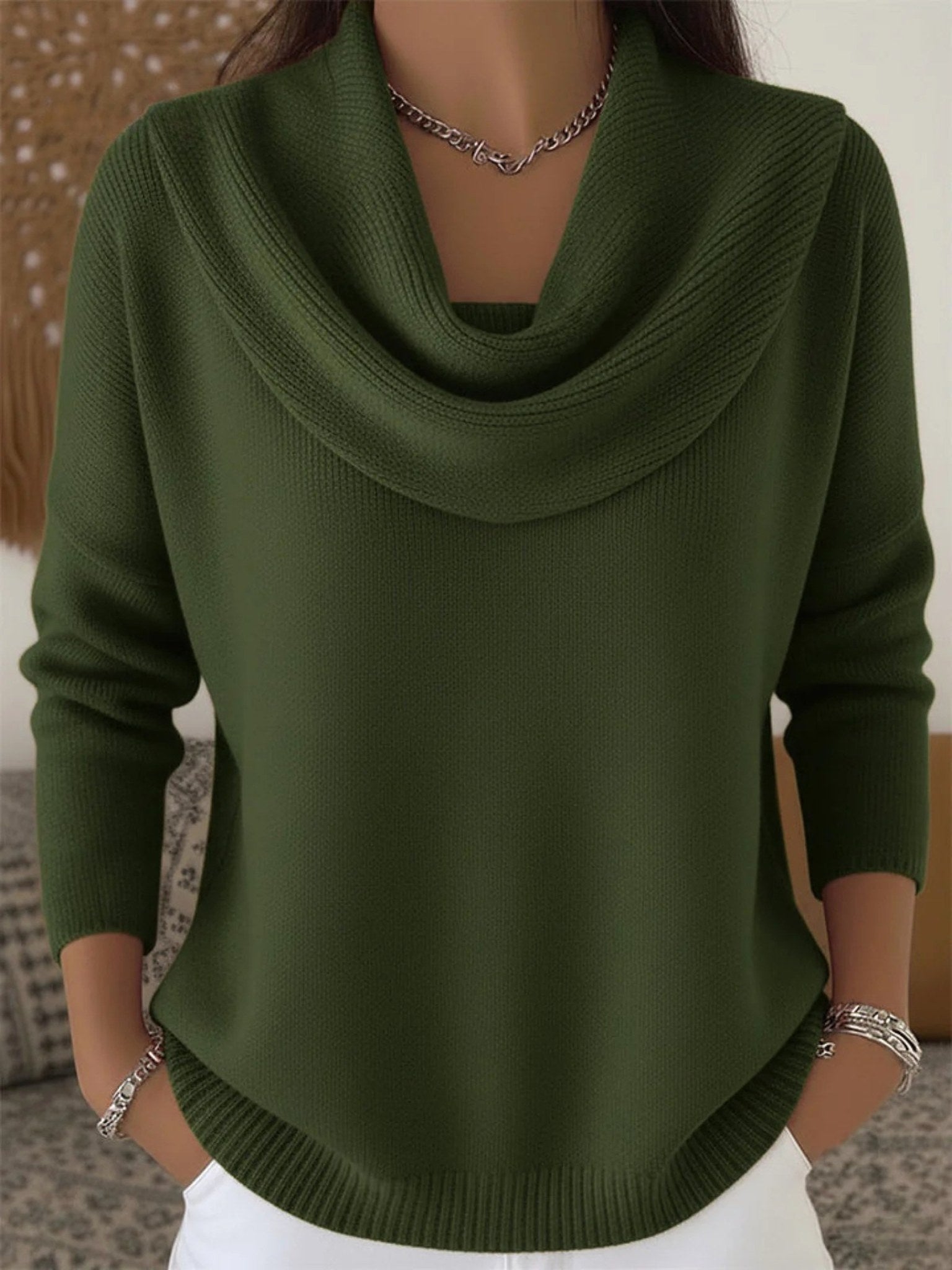 Odette | Women's Merino Wool Jumper, Cowl Neck Knit Jumper | The Dress Cellar
