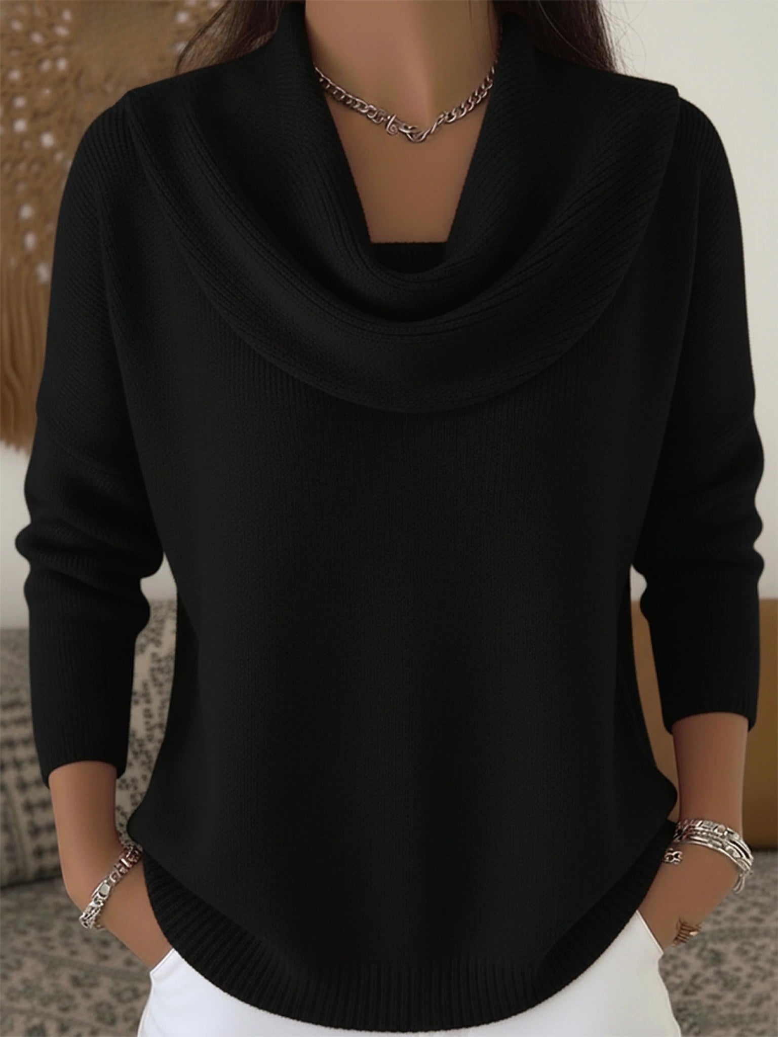 Odette | Women's Merino Wool Jumper, Cowl Neck Knit Jumper | The Dress Cellar