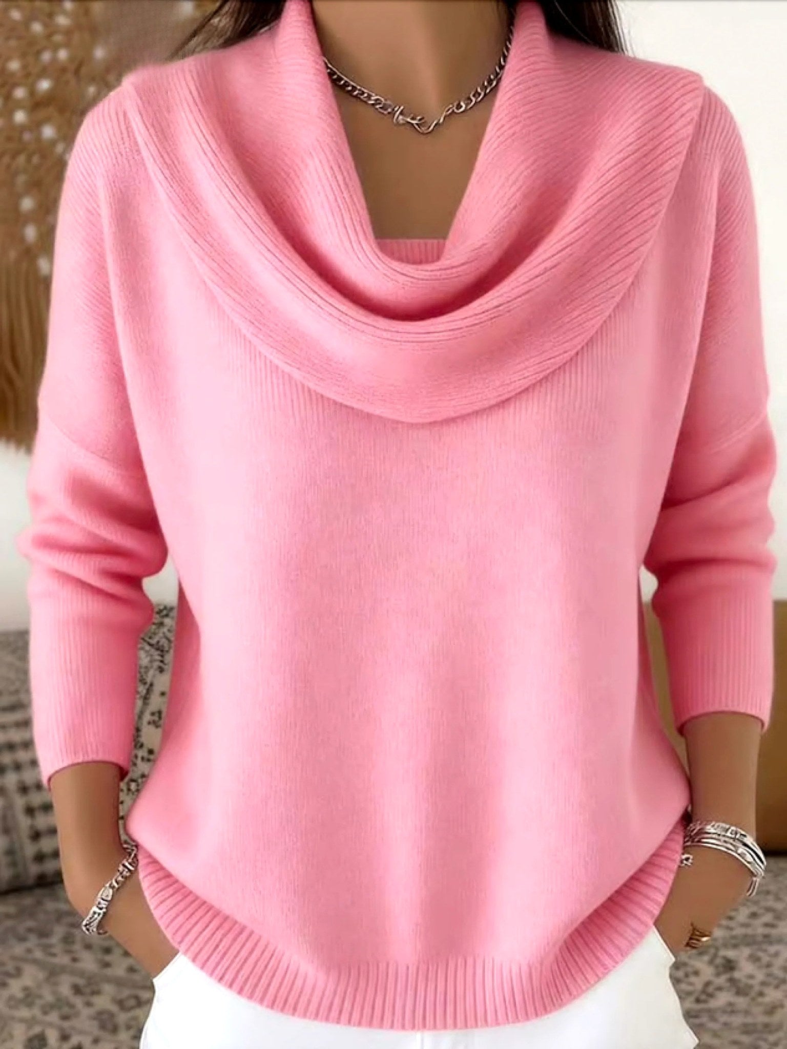 Odette | Women's Merino Wool Jumper, Cowl Neck Knit Jumper | The Dress Cellar