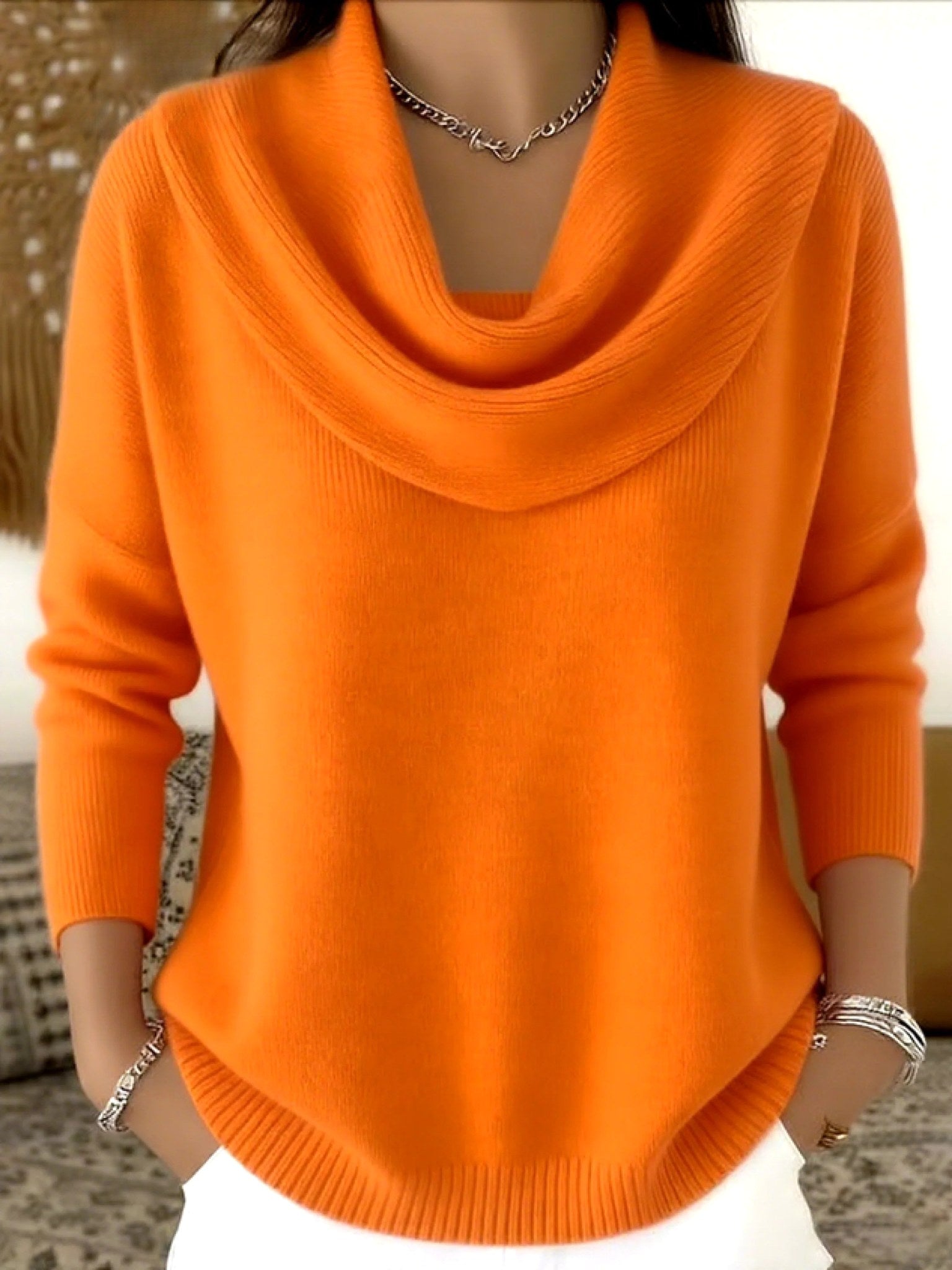 Odette | Women's Merino Wool Jumper, Cowl Neck Knit Jumper | The Dress Cellar