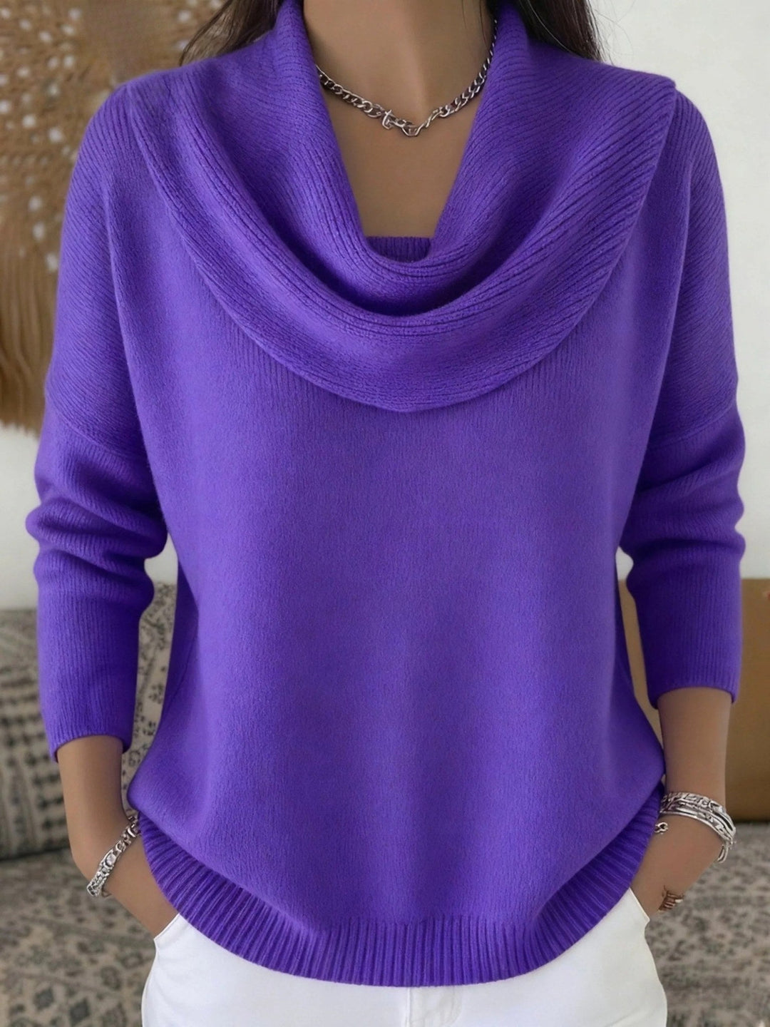 Odette | Women's Merino Wool Jumper, Cowl Neck Knit Jumper | The Dress Cellar