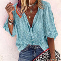 Olivia | Women's Designer Button-Front Blouse - Blauw