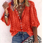 Olivia | Women's Designer Button-Front Blouse - Oranje