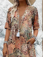 Olivia | Women's Floral Midi Dress with Tummy Coverage - image 6