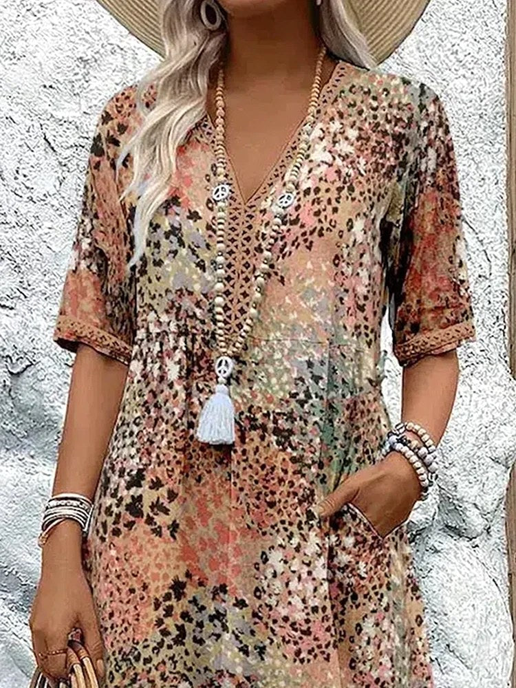 Olivia | Women's Floral Midi Dress with Tummy Coverage - image 6