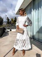 Olivia | Women's Lace Midi Dress - image 5