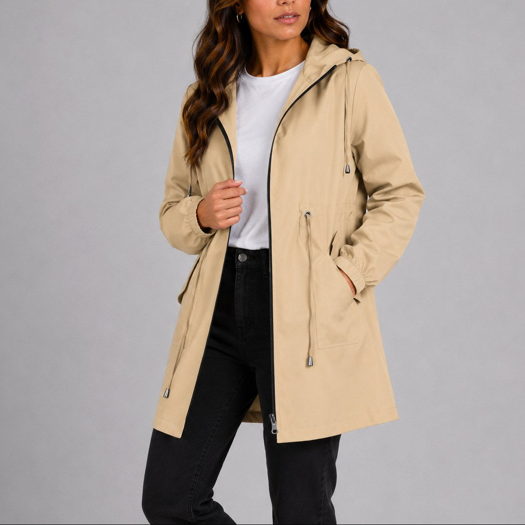 Melissa | Women's Lightweight Waterproof Rain Coat, Hooded Fall Coat | The Dress Cellar