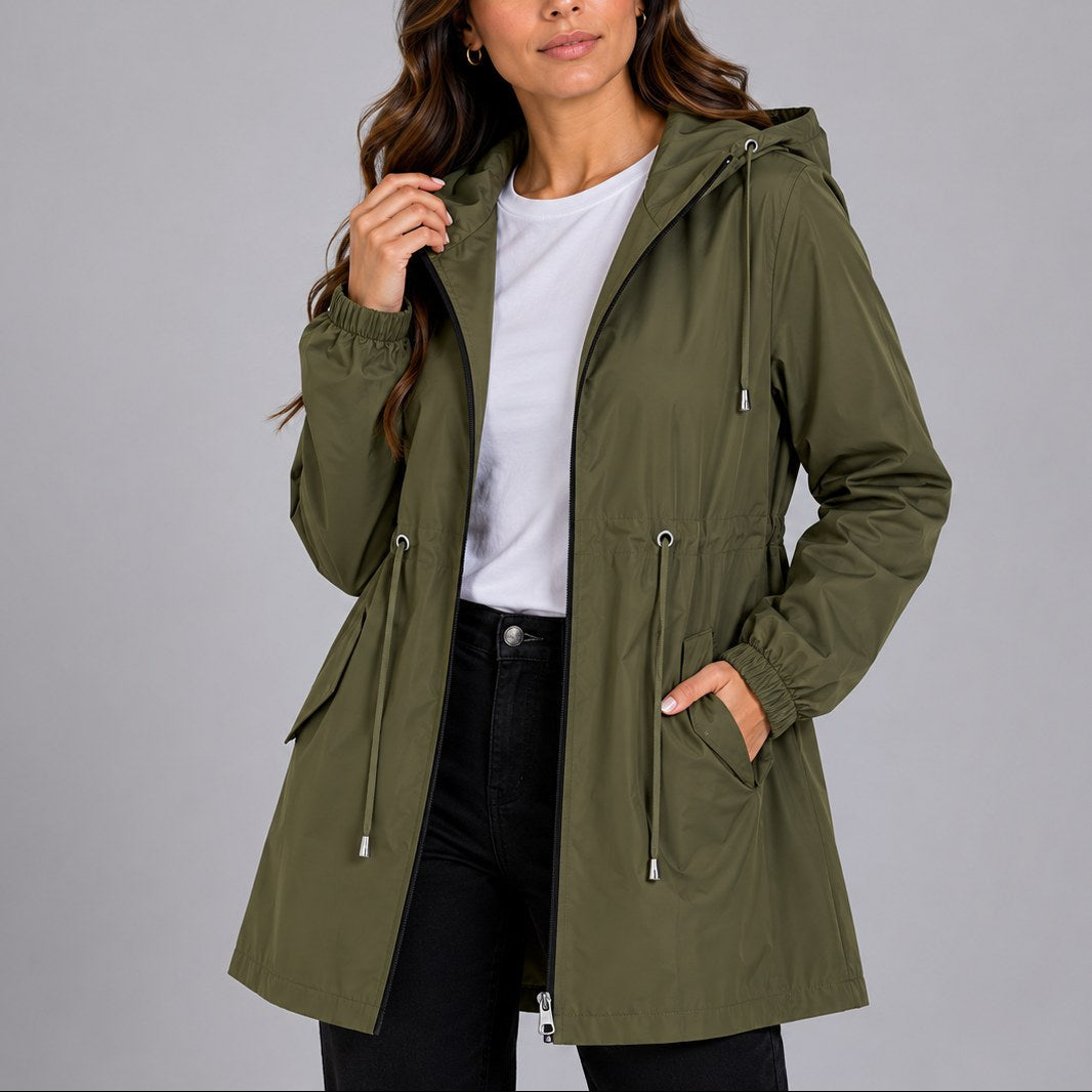 Melissa | Women's Lightweight Waterproof Rain Coat, Hooded Fall Coat | The Dress Cellar