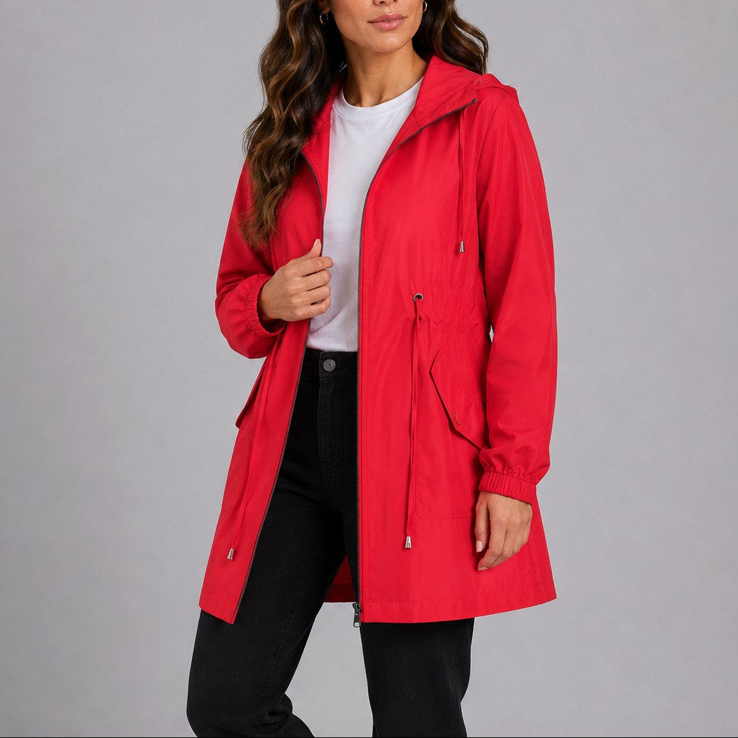 Melissa | Women's Lightweight Waterproof Rain Coat, Hooded Fall Coat | The Dress Cellar