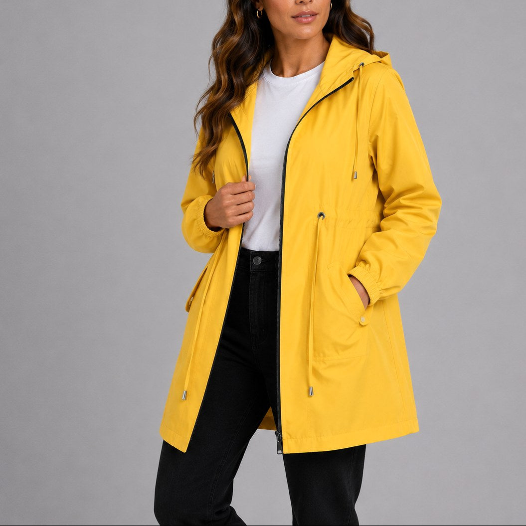 Melissa | Women's Lightweight Waterproof Rain Coat, Hooded Fall Coat | The Dress Cellar