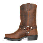 Oswin | Men's Mid-Calf Cowboy Boots, Harness Style Western Boots | The Dress Cellar | Brown