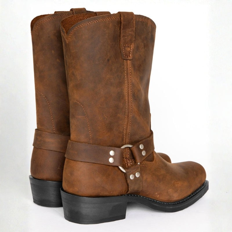 Oswin | Men's Mid-Calf Cowboy Boots, Harness Style Western Boots | The Dress Cellar