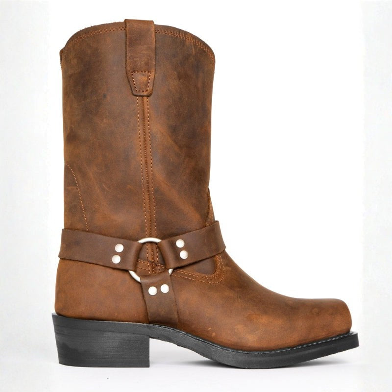 Oswin | Men's Mid-Calf Cowboy Boots, Harness Style Western Boots | The Dress Cellar