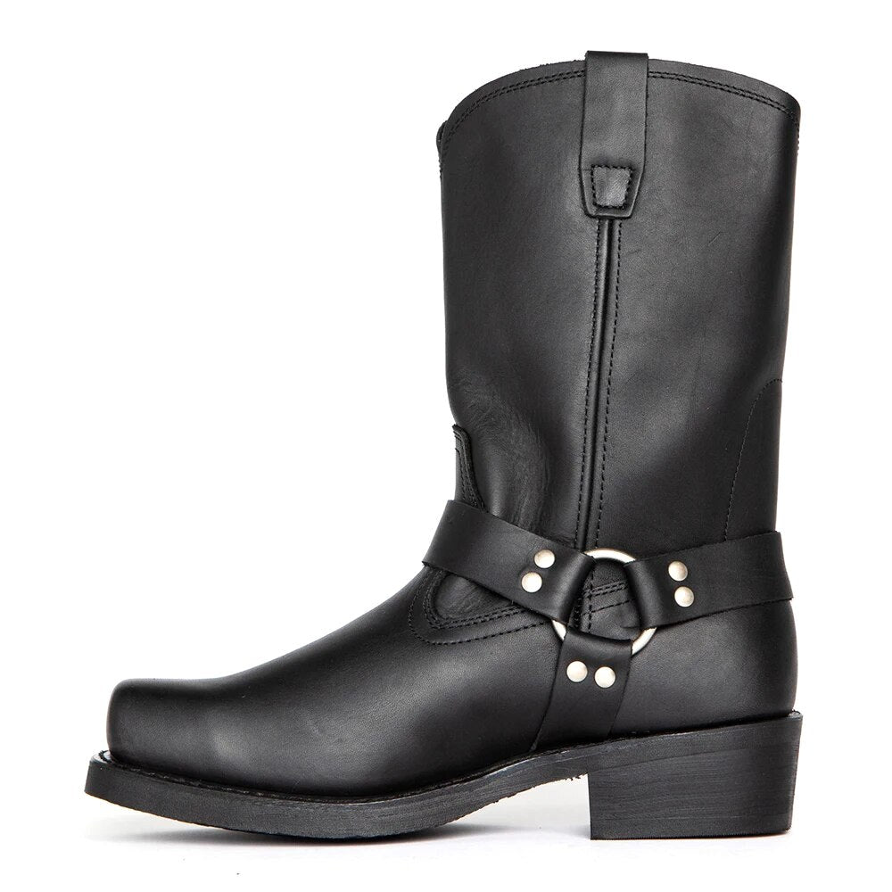 Oswin | Men's Mid-Calf Cowboy Boots, Harness Style Western Boots | The Dress Cellar
