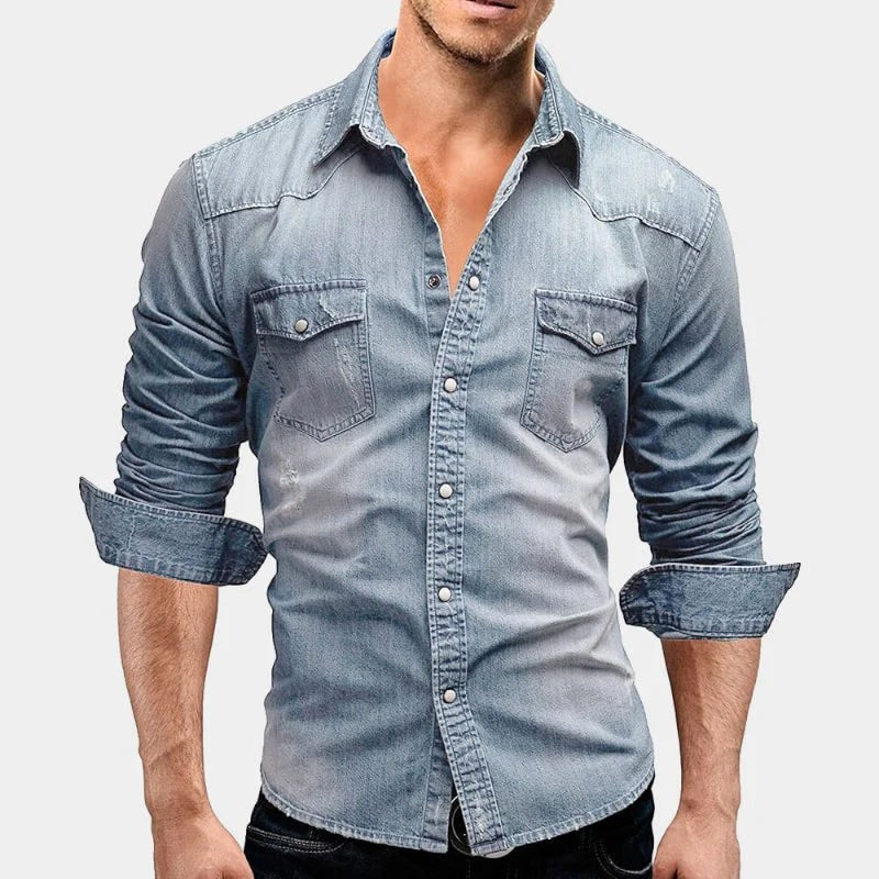 Steven | Men's Faded Button-Up Shirt, Slim-Fit Casual Shirt | The Dress Cellar