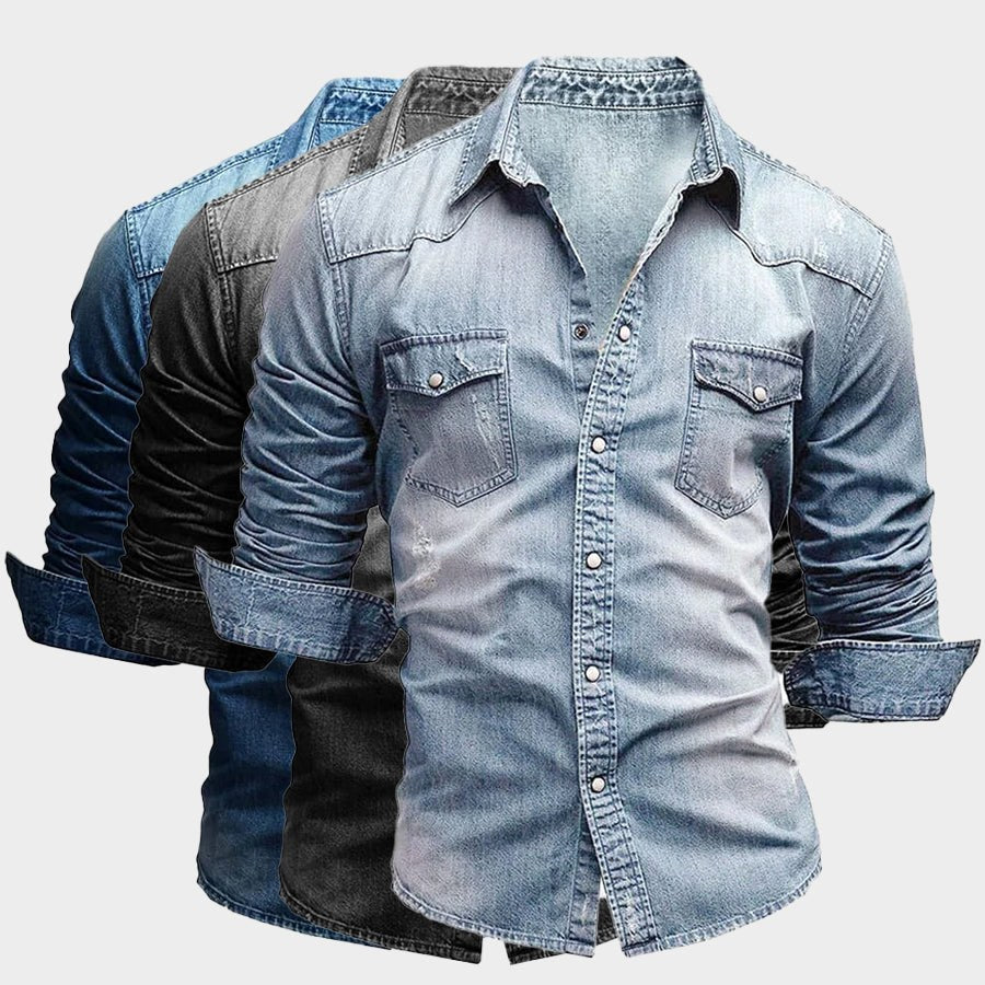 Steven | Men's Faded Button-Up Shirt, Slim-Fit Casual Shirt | The Dress Cellar