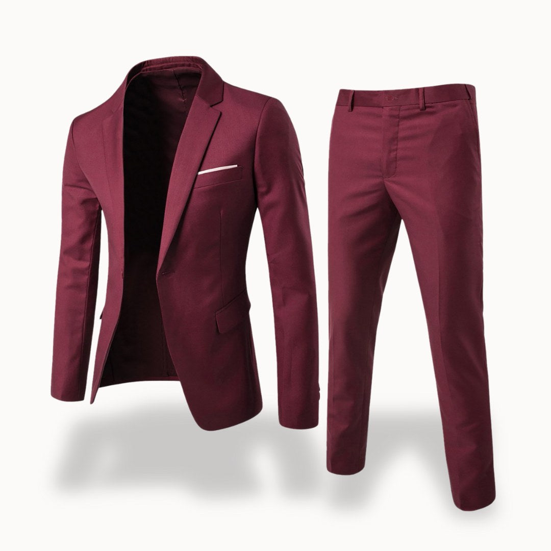 Owen | Men's Formal Two-Piece Suit, Slim-Fit Blazer Suit | The Dress Cellar | Red