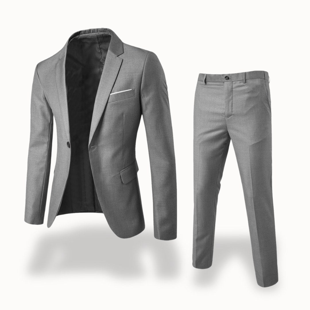 Owen | Men's Formal Two-Piece Suit, Slim-Fit Blazer Suit | The Dress Cellar | Grey