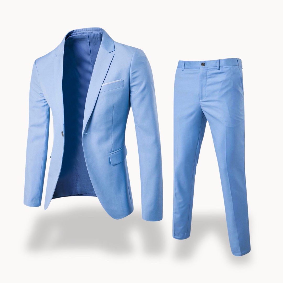 Owen | Men's Formal Two-Piece Suit, Slim-Fit Blazer Suit | The Dress Cellar | Light Blue