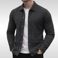 Owen | Men's Knit Cardigan, Finely Textured Layer Cardigan | The Dress Cellar | Grey