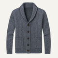 Parker | Men's Cashmere Cardigan, Relaxed Fit Knit Jumper | The Dress Cellar | Grey