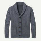Parker | Men's Cashmere Cardigan, Relaxed Fit Knit Jumper | The Dress Cellar | Grey