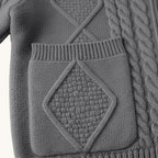 Parker | Men's Cashmere Cardigan, Relaxed Fit Knit Jumper | The Dress Cellar | Dark Grey