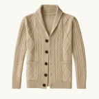 Parker | Men's Cashmere Cardigan, Relaxed Fit Knit Jumper | The Dress Cellar
