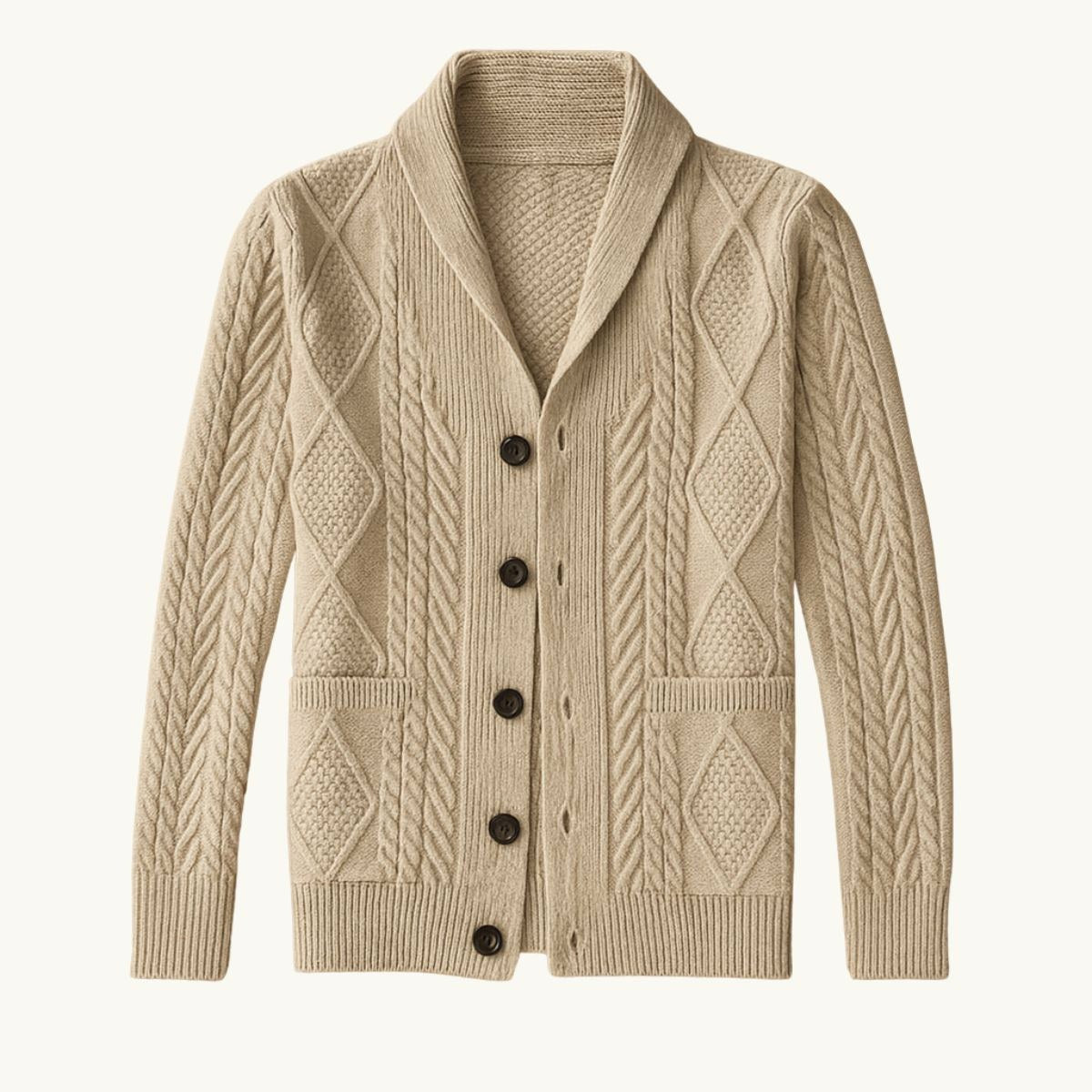 Parker | Men's Cashmere Cardigan, Relaxed Fit Knit Jumper | The Dress Cellar