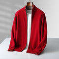 Parker | Men's Full-Zip Knit Cardigan, Comfortable Everyday Cardigan | The Dress Cellar | Orange