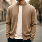 Parker | Men's Full-Zip Knit Cardigan, Comfortable Everyday Cardigan | The Dress Cellar | Light Blue