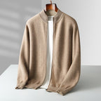Parker | Men's Full-Zip Knit Cardigan, Comfortable Everyday Cardigan | The Dress Cellar | Beige