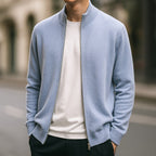 Parker | Men's Full-Zip Knit Cardigan, Comfortable Everyday Cardigan | The Dress Cellar | Blue