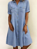 Patricia | Women's Casual Denim Midi Dress - image 1