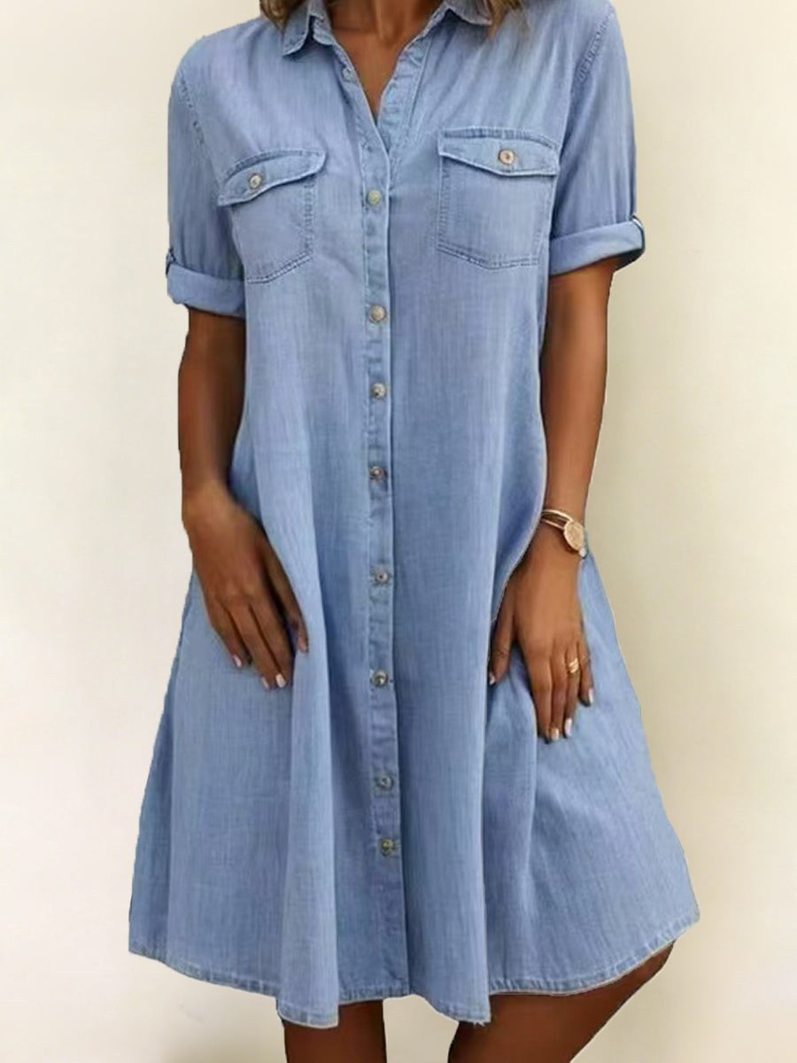 Patricia | Women's Casual Denim Midi Dress - image 1