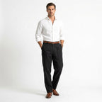 Patrick | Men's Linen-Cotton Blend Trousers with a Comfortable Fit; Breathable Summer Trousers | The Dress Cellar