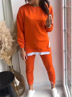 Penelope | Women's Oversized Two-Piece Lounge Set, Tapered Joggers | The Dress Cellar | Blue
