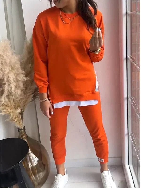Penelope | Women's Oversized Two-Piece Lounge Set, Tapered Joggers | The Dress Cellar | Blue