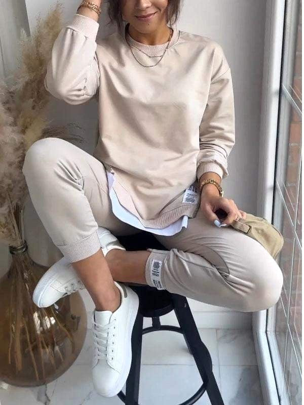Penelope | Women's Oversized Two-Piece Lounge Set, Tapered Joggers | The Dress Cellar