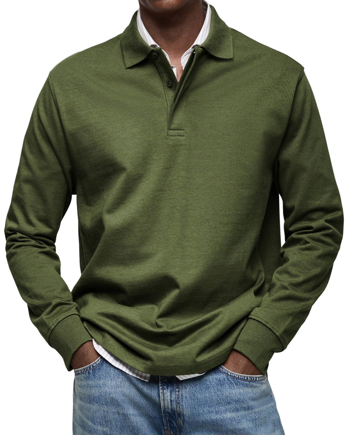 Percy | Men's Long-Sleeve Polo Shirt, Tailored Smart Polo | The Dress Cellar