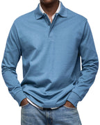 Percy | Men's Long-Sleeve Polo Shirt, Tailored Smart Polo | The Dress Cellar
