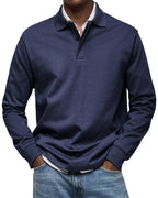 Percy | Men's Long-Sleeve Polo Shirt, Tailored Smart Polo | The Dress Cellar