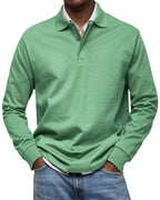 Percy | Men's Long-Sleeve Polo Shirt, Tailored Smart Polo | The Dress Cellar