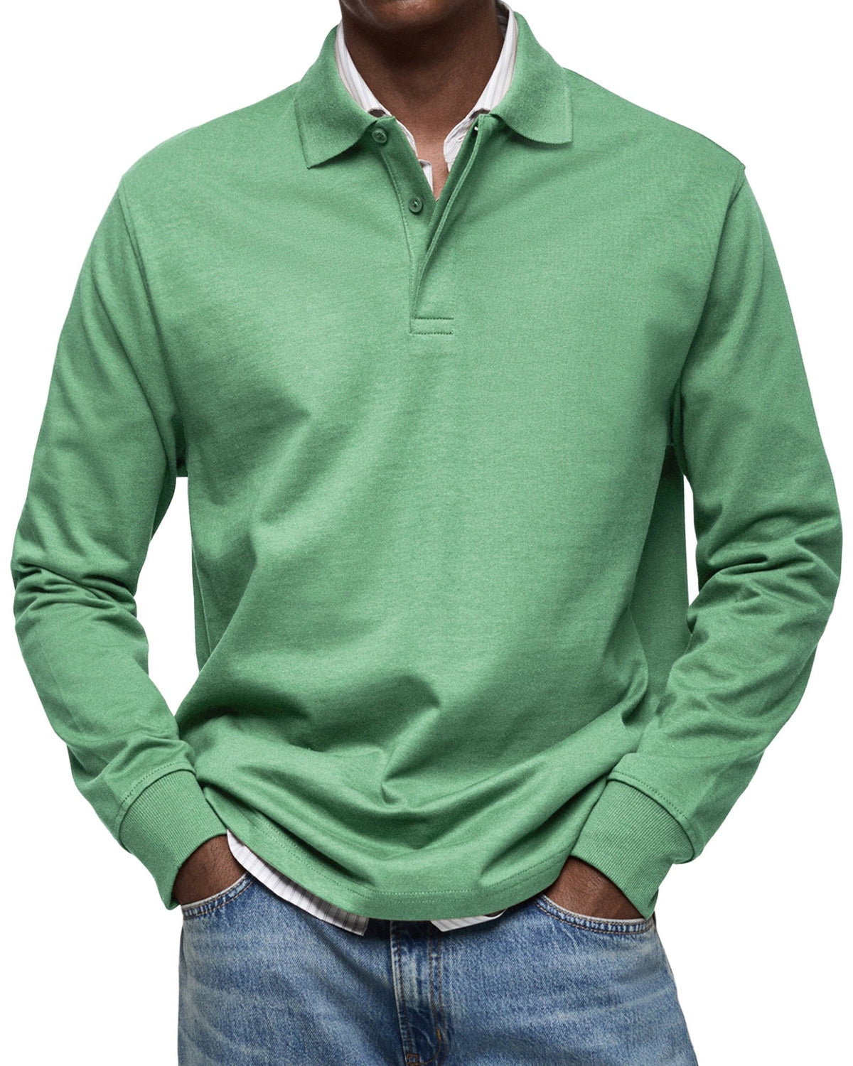 Percy | Men's Long-Sleeve Polo Shirt, Tailored Smart Polo | The Dress Cellar
