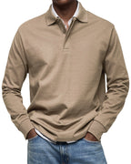 Percy | Men's Long-Sleeve Polo Shirt, Tailored Smart Polo | The Dress Cellar