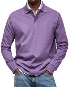 Percy | Men's Long-Sleeve Polo Shirt, Tailored Smart Polo | The Dress Cellar