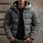 Philip | Men's Hooded Quilted Puffer Jacket, Padded Autumn Coat | The Dress Cellar